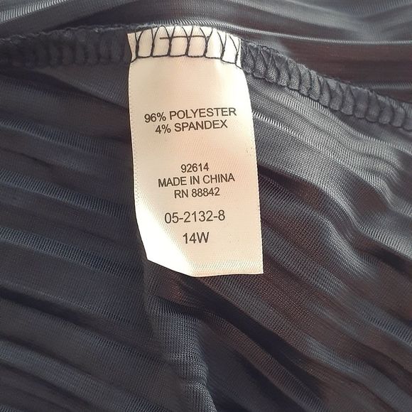 Woman Within Ultra Blue Velour Pleated Short Sleeve Maxi Dress 14W or 16W NWOT - Picture 5 of 7